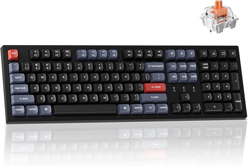 Keychron K10 Pro Wireless Custom Mechanical Keyboard, QMK Programmable Bluetooth 100% Layout with Silent Red Switch White Backlight Compatible with Mac Windows Linux - Image 1